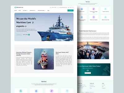 Maritime Law Website Design boat business design e commerce landing page maritime maritime law ship ui uiux ux web design website