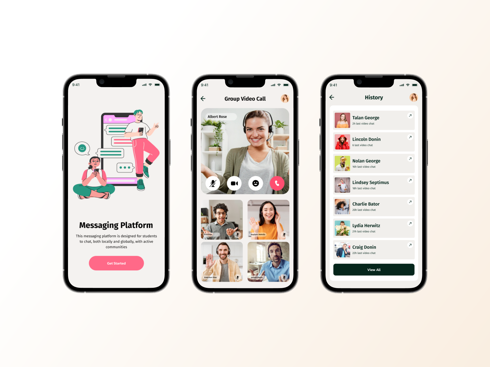 Online Messaging Platform App Screen Design app branding design ecommerce landing page logo messaging mobile pro product saas shihab ui ux web