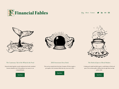 Financial Fables Website - Branding in Action blog brand design brand style branding colorful design finance financial fintech graphic design identity system illustration logo logo design logomark style guide vector visual identity website