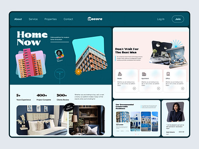 Decore - Real Estate Landing Page architecture homepage homeui landing page property property developer real estate landing page real state real state agency realestateinvestor realtor web ui website design