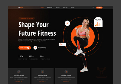 Fit Gym - Landing Page bodygoals fitfam fitforlife fitgym fitlife fitnessaddict fitnesschallenge fitnessgoals fitnessjourney getfit gymlife healthyhabits healthylifestyle strengthtraining ui workoutmotivation