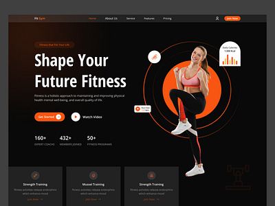 Fit Gym - Landing Page bodygoals fitfam fitforlife fitgym fitlife fitnessaddict fitnesschallenge fitnessgoals fitnessjourney getfit gymlife healthyhabits healthylifestyle strengthtraining ui workoutmotivation