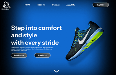 Shoe Landing Page beginner branding landing page nike shoe sports sports wear store ui website