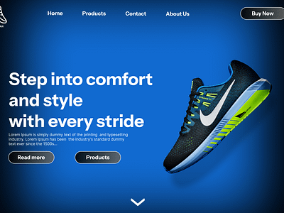 Shoe Landing Page beginner branding landing page nike shoe sports sports wear store ui website