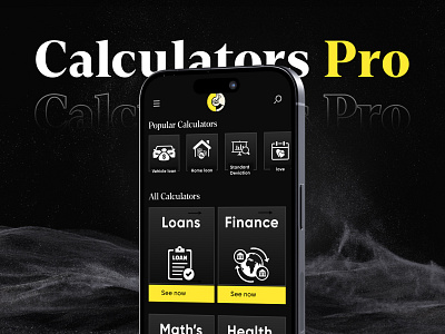 Calculators Pro - Mobile App calculators tool custom mobile app finance app health tools mobile app mobile design salary calculator