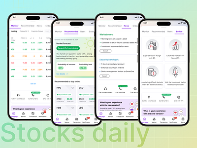 Stock tracking daily mobile stock uiux