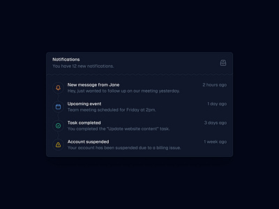 Notification Box 🔔 design minimal notification notifications saas ui web design