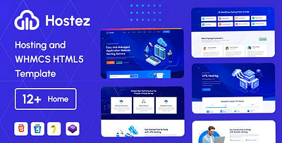 Hostez – Web Hosting Provider & WHMCS HTML5 Template animation branding graphic design
