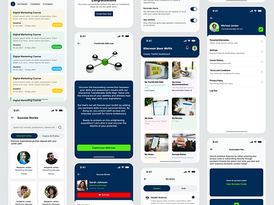 AimWise branding career consultation figma design goals goals settings home screen interaction design mobile app mobile app ui product design product thinking profiles resume ui uiux user experience user interface user profile ux