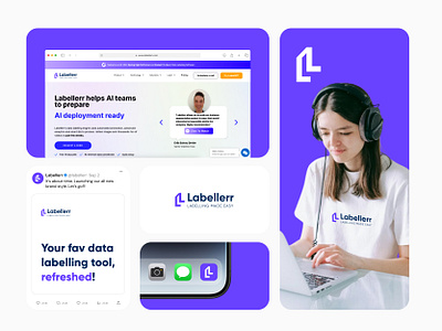 Labellerr Brand Identity Redesign ai branding data hire labellerr labelling logo redesign ui