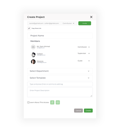 Create Project create createpage createproject ui uiux