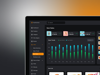 Dashboard POS System admin dashboard food item list new order payment point of sales pos pos dashboard pos system pos terminal pos ui product design restaurant saas store total order ui uiux ux