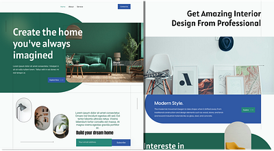 Home Interior Design website Landing page figma graphic design landing page ui ux web design