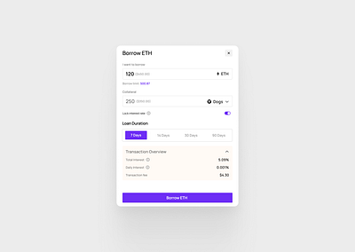 Lending protocol design ui ux