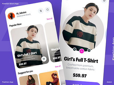 E-Commerce App adom app app design app ui brand store clothing brand e commerce app ecommerce app fashion store mobile app store app ui ux