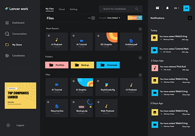 File Management Dashboard ui user research ux design