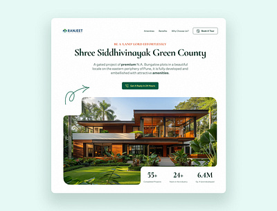 Green County Project - Hero Section green green county green project hero hero section home house landing landing page real estate ui web web design