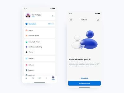 🏦 Saman Bank | Mobillet, Referral banking bitcoin blu bank crypto cryptocurrency finance fintech minimal mobile banking mobillet redesign saman bank stock wallet موبایلت