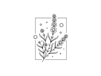 Lavender Flower beauty cosmetics design flower garden herbs illustration lavender logo luxury mark organic