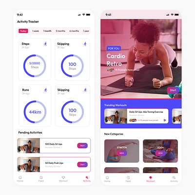 Fitness Tracker design fitness mobile app ui uiux