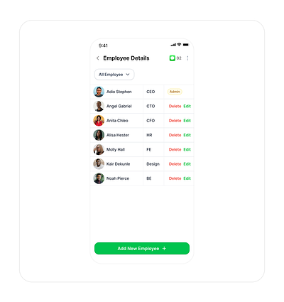 Employee Details design employee hr mobile ui ux