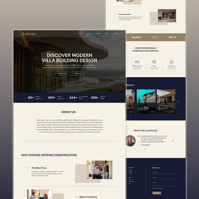 Artemis⛲ - Villa Construction Landing Page construction landing page ui website