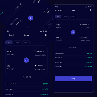 Swap Tokens crypto design mobile swap ui uiux wallet web3