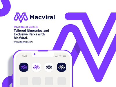 MacViral | Icon app abstract logo app app icon app logo brand logo branding design logo graphic design logo logo modern m m logo minimal logo mm software travel trip ui ux violet