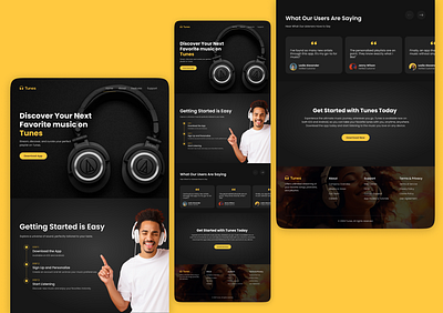 Music App Website app figma hero section music ui uiux ux design