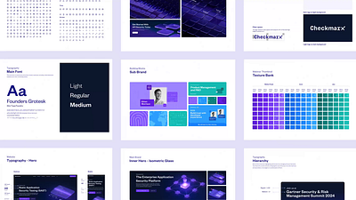 Checkmarx- Brand Book animated grid brand book brand color brand guideline branding cyber design design system figma home page icons set more studiomore studionmore template visual design web design