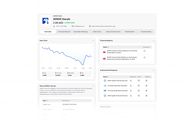 Securities Overview Page Design adnoc arab arabic broker dashboard design dubai exchange financial security stock stocks ui ux web