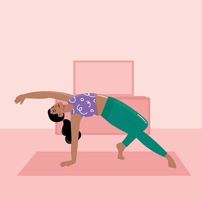 Yoga at Home at home gym illustration sport yoga