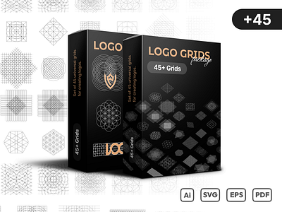 Logo Grids Package - 45 assets branding components design graphic design grid grid system grids guid identity kits logo logo creation logoset logotype modular pack package pattern templates