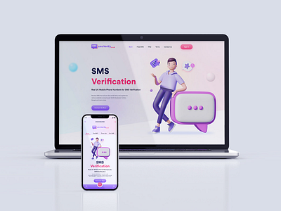 SMS Verification Landing Page and App UI 🤳 app design homepage kyc landingpage login form mobile app mobile app design otp page phone number sign up sms verification uidesign validation verify visual identity web page