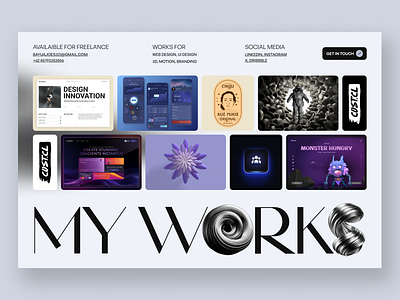 Work Section animation branding design illustration logo mobile design ui uiux web web design webdesign