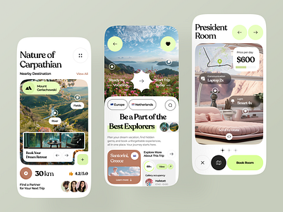 Travel service - Mobile App adventure booking mobile app mobile ui tour tourism tourist travel travel agency travel app trip ui ux vacation