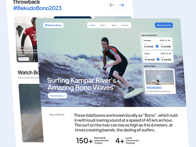 Bekudo Bono - Bono Surfing event festival indonesia landing page sports surfing ui design uiux ux design web design website