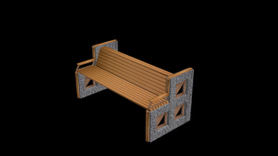 The bench 3d desing of the graphic design park area