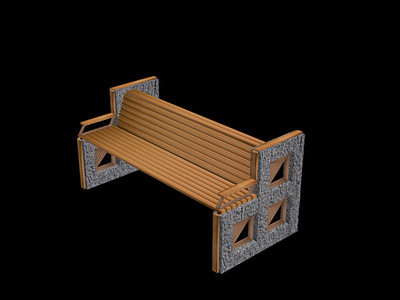 The bench 3d desing of the graphic design park area