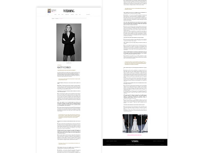 Wedding Magazine Interview Page Layout black and white bridal bridal designer bridal fashion bw clean css elegant html interview magazine design magazine layout simple wedding wedding dress wedding magazine