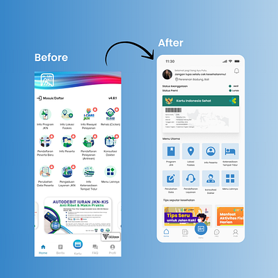 Redesign Indonesian Health Care Government App ui