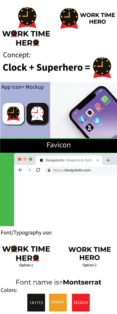 Work Time Hero Logo concept 2 app icon branding design graphic design illustration logo logo design time vector