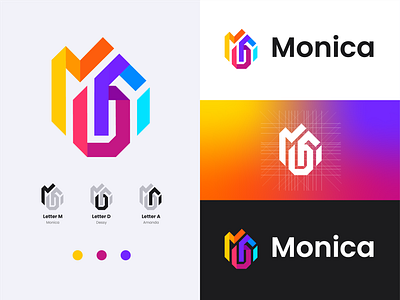 Personal Logo Design - Letter M, D, and A letter a letter d letter m logo logo blue logo magenta logo orange personal logo