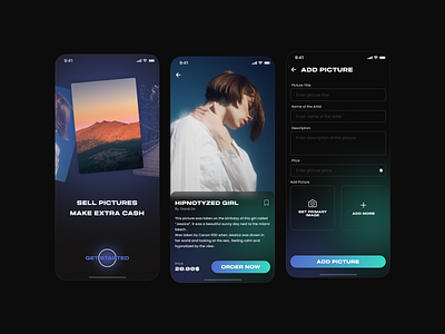 Generative AI Marketplace App app design app ui dark mode generative ai generative app gradient mobile app modern design ui ui design