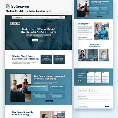 Solheaven : Mental Healthcare Service agency marketing health care design healthcare web design heathcare website landing page mental health web mental health website modern web design seo for healthcare ui uiux user interface user interface design web design web development web site website design