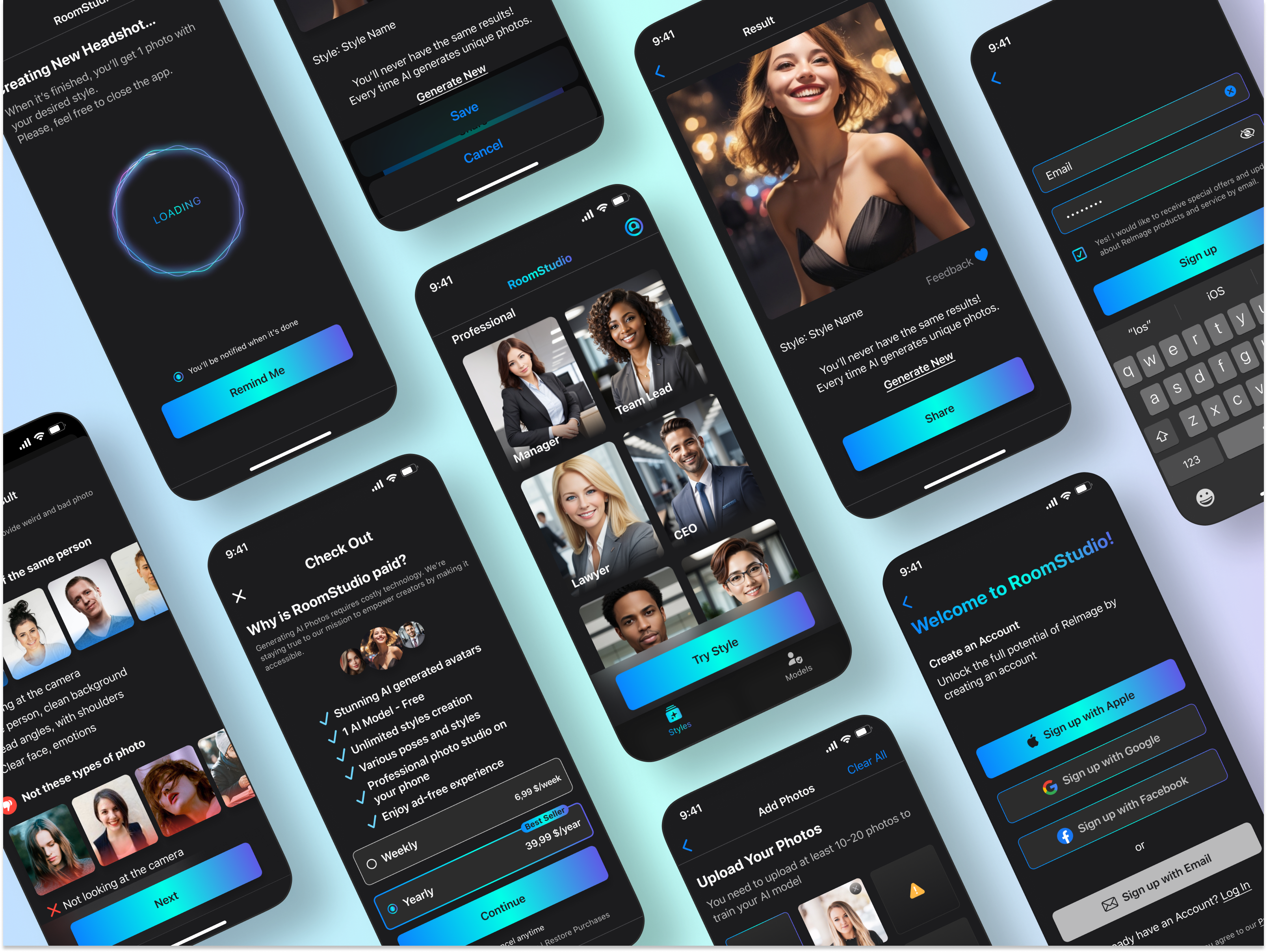 Example of 5 Screens App Concept Design, Ai Ios Mvp
