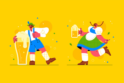 Octoberfest Characters characters design flat flat illustration graphic design illustration octoberfest vector