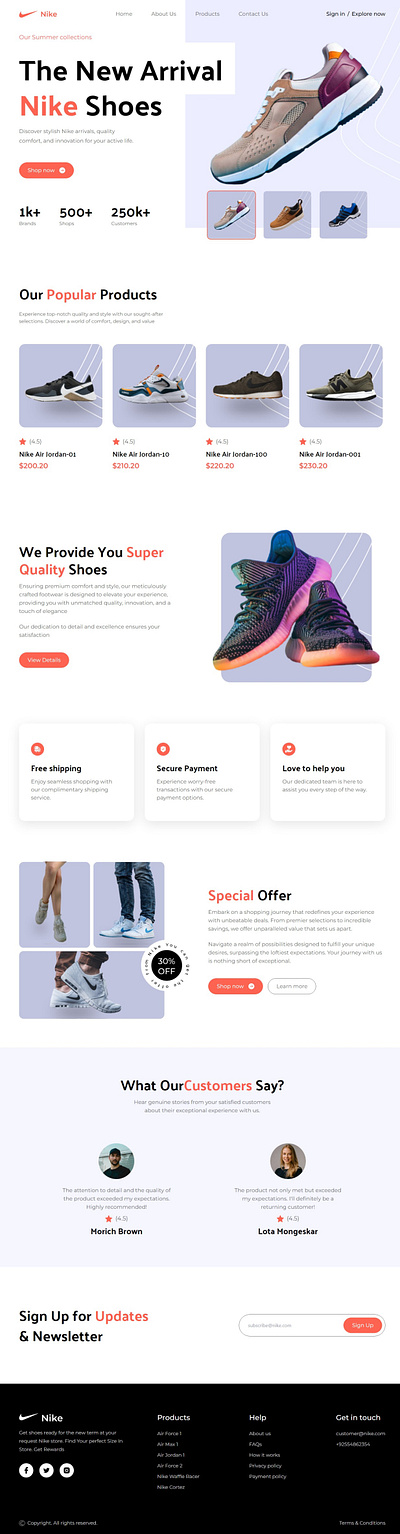 Imaginative Nike UI/UX design app branding design graphic design illustration landing page lms logo nike ui ux vector