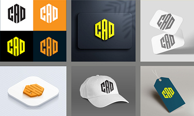 "CAD" Grid, Polygon Logo & Branding Design (Unused) 3d brand style branding design graphic design graphic designer grid logo illustration leaflet logo polygon print style guide ui unique unique logo vector