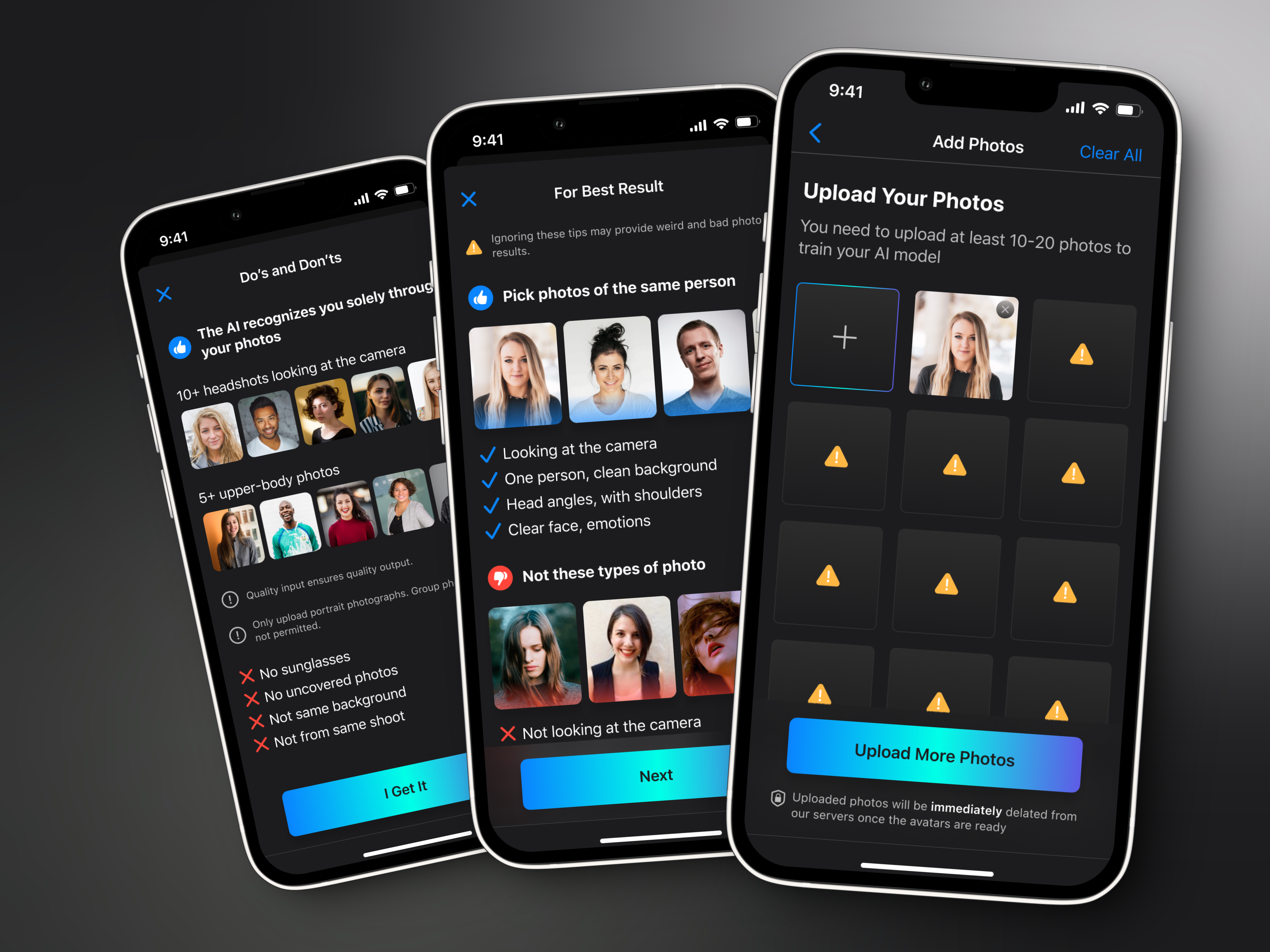 Example of 3 Screens App Concept Design, Ai Ios Mvp
